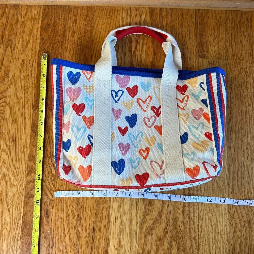 Brighton Red White And‎ You Mini Tote Crossbody Hearts Canvas Fabric Love - Picture 3 of 8